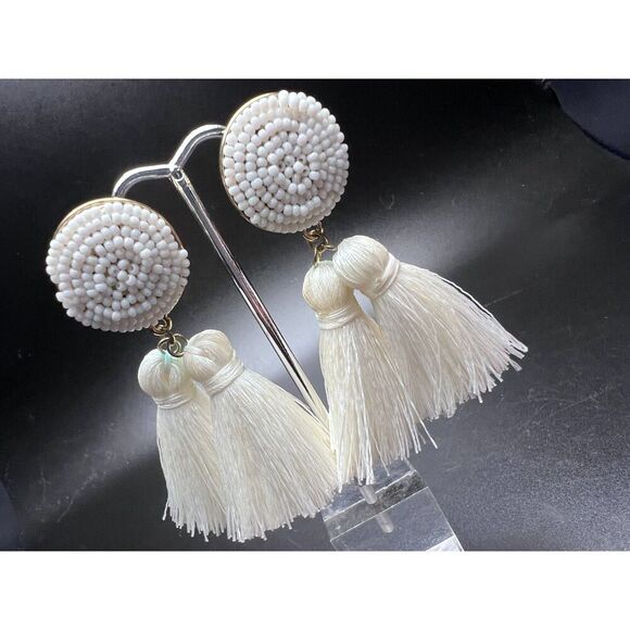 BaubleBar White Fringe Earrings - Picture 5 of 6